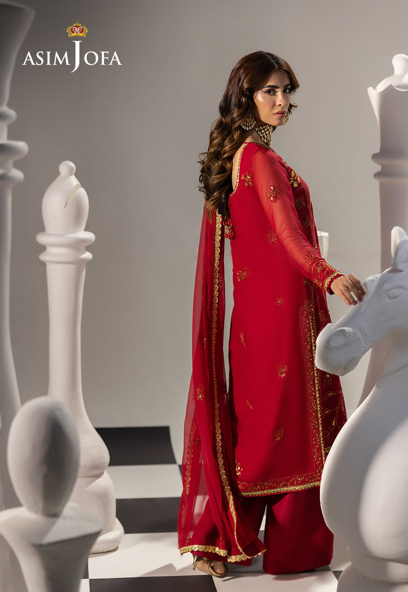 AJIZL-19 EMBROIDERED CHIFFON UNSTITCHED 3 PCS
