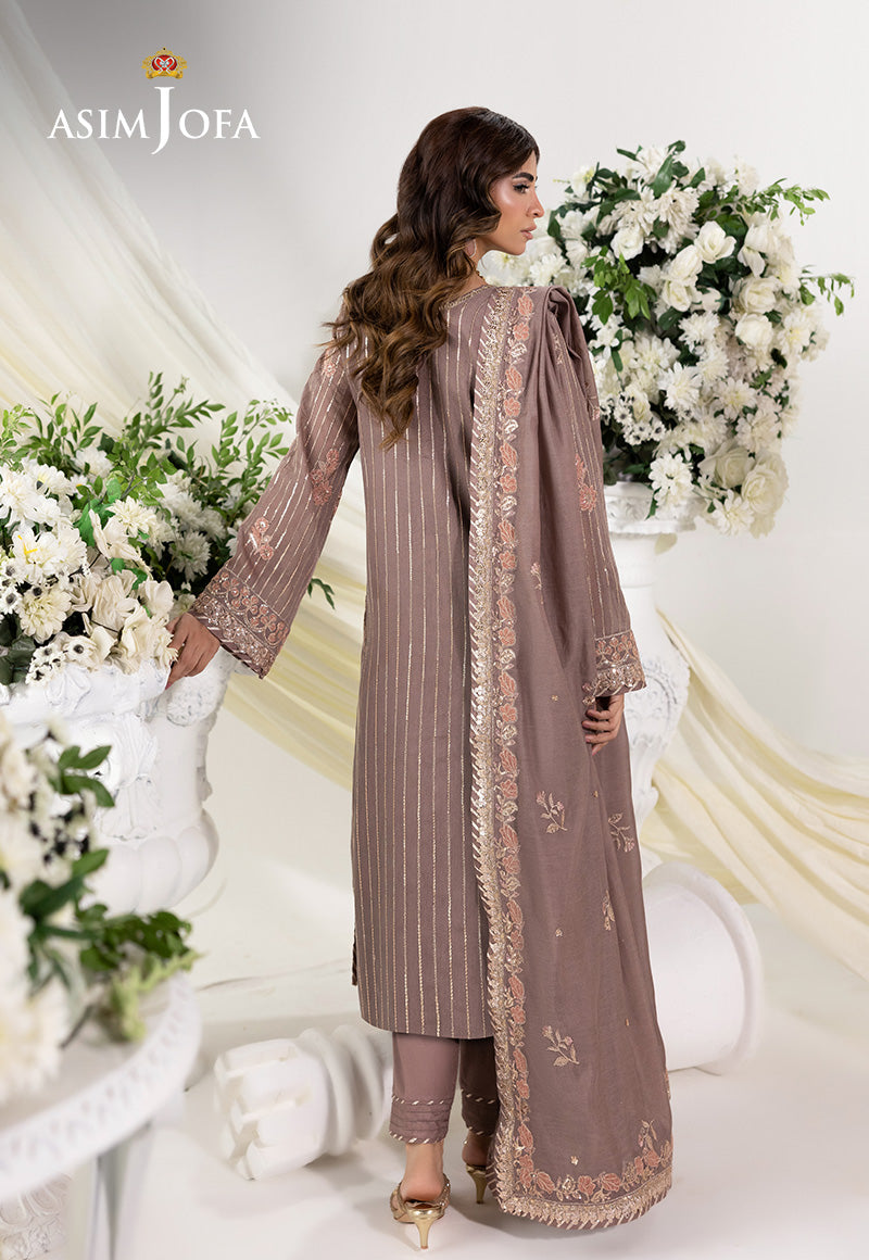 AJIZL-20 EMBROIDERED PAPER COTTON UNSTITCHED 3 PCS